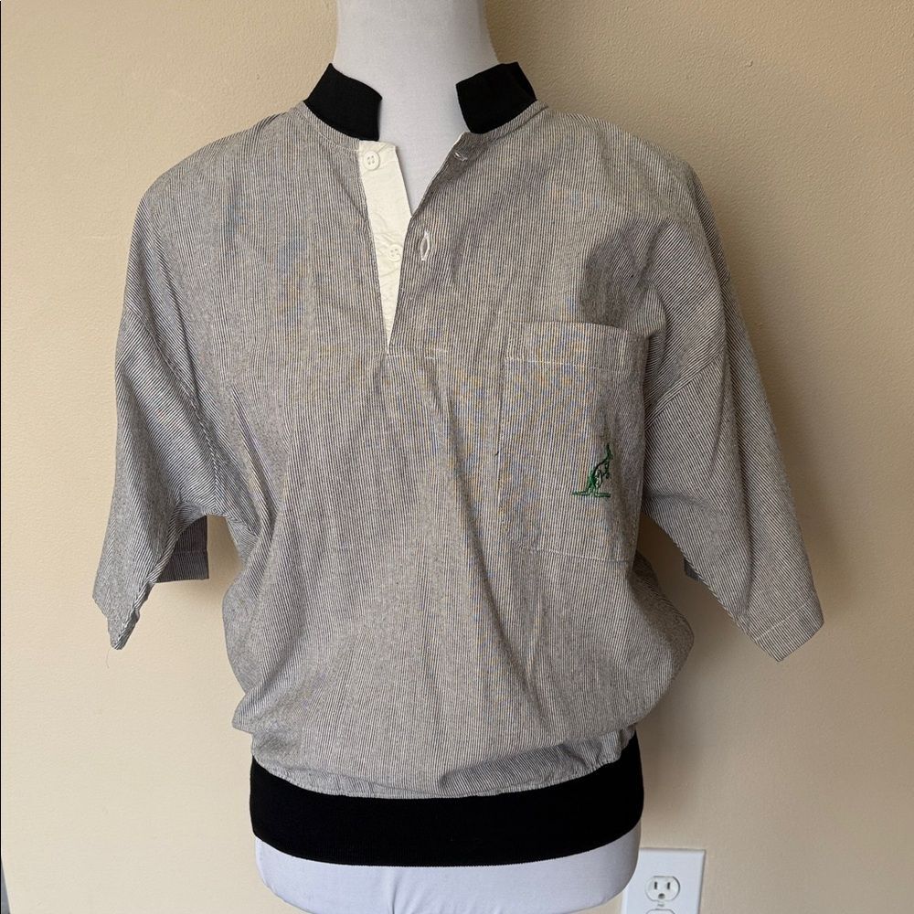 VTG Australian by L’Alpina Italy Kangaroo Striped Polo Shirt Mens Size 40